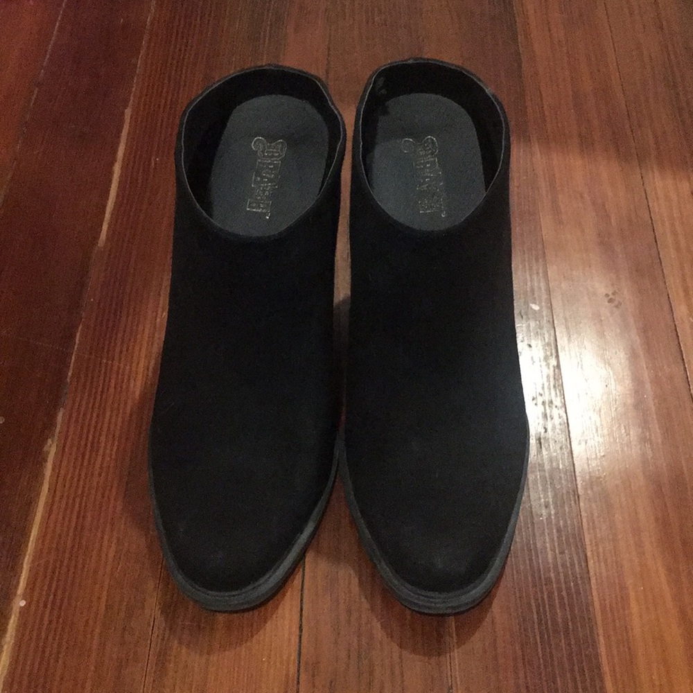 Faux suede black booties